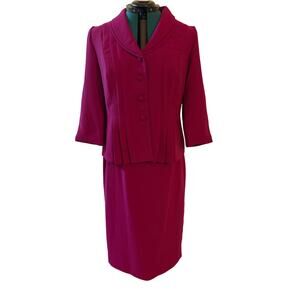 Emily Women’s jacket and dress set Size 16 Burgundy EUC